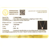(LD) Collar con diamante de laboratorio en oro amarillo 14KT. 42cm D-1.52CT