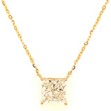 (LD) Collar con diamante de laboratorio en oro amarillo 14KT. 42cm D-2.10CT