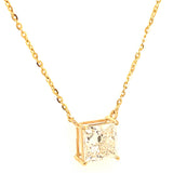 (LD) Collar con diamante de laboratorio en oro amarillo 14KT. 42cm D-2.10CT