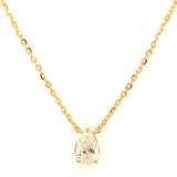 (LD) Collar con diamante de laboratorio en oro amarillo 14KT. 42cm D-0.50CT