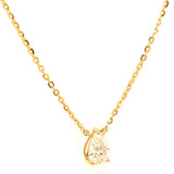 (LD) Collar con diamante de laboratorio en oro amarillo 14KT. 42cm D-0.50CT