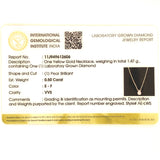 (LD) Collar con diamante de laboratorio en oro amarillo 14KT. 42cm D-0.50CT