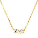 (LD) Collar con diamantes de laboratorio en oro amarillo 14KT. 43cm D-1.06CT