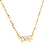 (LD) Collar con diamantes de laboratorio en oro amarillo 14KT. 43cm D-1.06CT