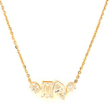 (LD) Collar con diamantes de laboratorio en oro amarillo 14KT. 40cm D-2.79CT