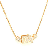(LD) Collar con diamantes de laboratorio en oro amarillo 14KT. 40cm D-2.79CT
