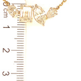 (LD) Collar con diamantes de laboratorio en oro amarillo 14KT. 40cm D-2.79CT
