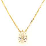 (LD) Collar con diamante de laboratorio en oro amarillo 14KT. 42cm D-1.00CT