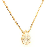 (LD) Collar con diamante de laboratorio en oro amarillo 14KT. 42cm D-1.00CT