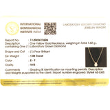 (LD) Collar con diamante de laboratorio en oro amarillo 14KT. 42cm D-1.00CT