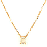 (LD) Collar con diamantes de laboratorio en oro amarillo 14KT. 41cm D-0.50CT