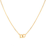 (LD) Collar con diamantes de laboratorio en oro amarillo 14KT. 41cm D-0.50CT