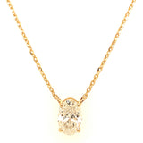(LD) Collar con diamante de laboratorio en oro amarillo 14KT. 42cm D-1.01CT