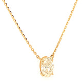 (LD) Collar con diamante de laboratorio en oro amarillo 14KT. 42cm D-1.01CT