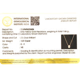 (LD) Collar con diamante de laboratorio en oro amarillo 14KT. 42cm D-1.01CT