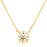 (LD) Collar con diamante de laboratorio en oro amarillo 14KT. 42cm D-2.00CT