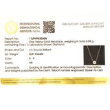 (LD) Collar con diamante de laboratorio en oro amarillo 14KT. 42cm D-2.00CT