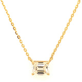 (LD) Collar con diamantes de laboratorio en oro amarillo 14KT. 42cm D-1.05CT
