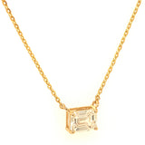 (LD) Collar con diamantes de laboratorio en oro amarillo 14KT. 42cm D-1.05CT