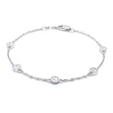 (LD) Pulsera con diamantes de laboratorio en oro blanco 14KT