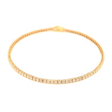 (LD) Pulsera (tennis) con diamantes de laboratorio en oro amarillo 14KT 18CM D-2.10CT