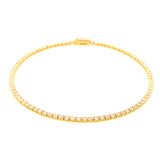 (LD) Pulsera (tennis) con diamantes de laboratorio en oro amarillo 14KT 19CM