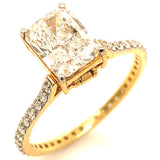 (LD) Anillo con diamantes de laboratorio en oro amarillo 14KT D-1.90CT