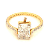 (LD) Anillo con diamantes de laboratorio en oro amarillo 14KT D-1.90CT