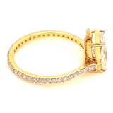 (LD) Anillo con diamantes de laboratorio en oro amarillo 14KT D-1.90CT