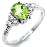 Anillo con peridoto y circones en plata 925