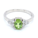 Anillo con peridoto y circones en plata 925