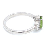 Anillo con peridoto y circones en plata 925