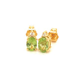 Juego con peridoto y diamantes en plata 925 bañado oro amarillo