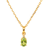 Juego con peridoto y diamantes en plata 925 bañado oro amarillo
