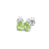 Juego con peridoto y diamantes en plata 925