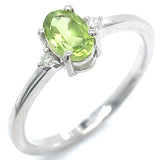 Juego con peridoto y diamantes en plata 925