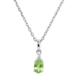 Juego con peridoto y diamantes en plata 925