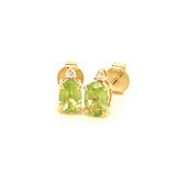 Juego con peridoto y diamantes en oro amarillo 10KT 40/46CM