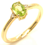 Juego con peridoto y diamantes en oro amarillo 10KT 40/46CM