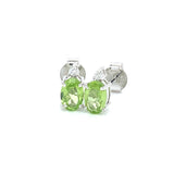 Juego con peridoto y diamantes en oro blanco 10KT 40/46CM