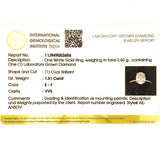 (LD) Anillo con diamante de laboratorio en oro blanco 14kt. D-1.51Cts.