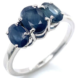 Anillo con zafiros en plata 925