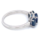 Anillo con zafiros en plata 925
