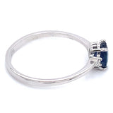 Anillo con zafiro y diamantes en plata 925