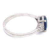 Anillo con zafiro y diamantes en plata 925