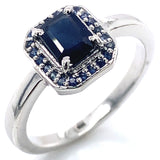 Anillo con zafiros en plata 925
