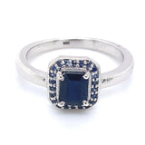 Anillo con zafiros en plata 925