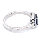 Anillo con zafiros en plata 925