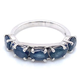 Anillo con zafiros en plata 925