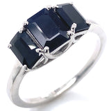 Anillo con zafiros en plata 925